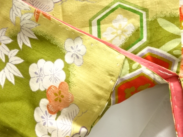  アンティーク　草花模様長襦袢